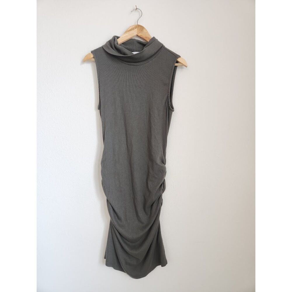 Michael Stars Cowl Neck Sleeveless Ruched Midi Dress | Size XL
